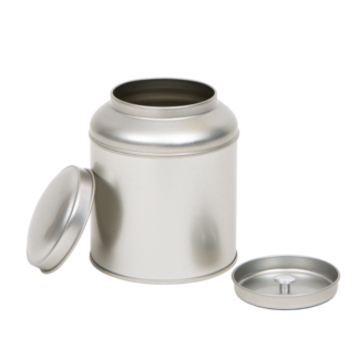 Round tea tin with inner lid